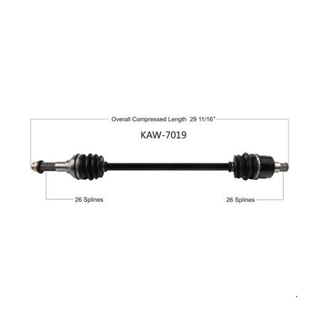 Wide Open OE Replacement CV Axle for KAW FRONT L/R KAF820 MULE 16-20 KAW-7019